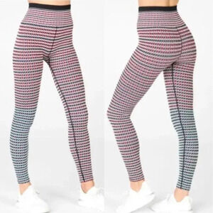 Fabletics Houndstooth Leggings Size Medium High Waisted Seamless Check Holiday